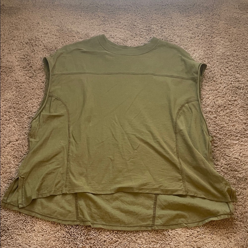 BDG Olive Green Oversized Crewneck Muscle Tee